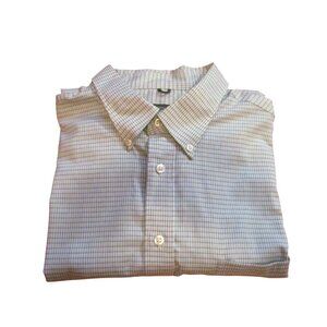 Kenneth Cole Reaction Mens Long Sleeve Light Blue Plaid Button Up Shirt Size XL